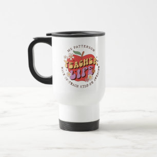 Mug De Voyage Enseignant Vie Réveil Enseigner École Nom personna