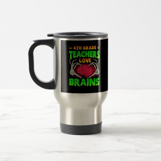 Mug De Voyage Enseignants de 4e année Cerveaux Squelette Salle d (Gauche)