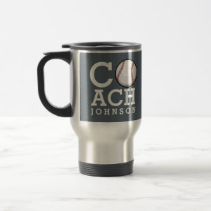 Mug De Voyage Entraîneur de base-ball nommé fait sur commande