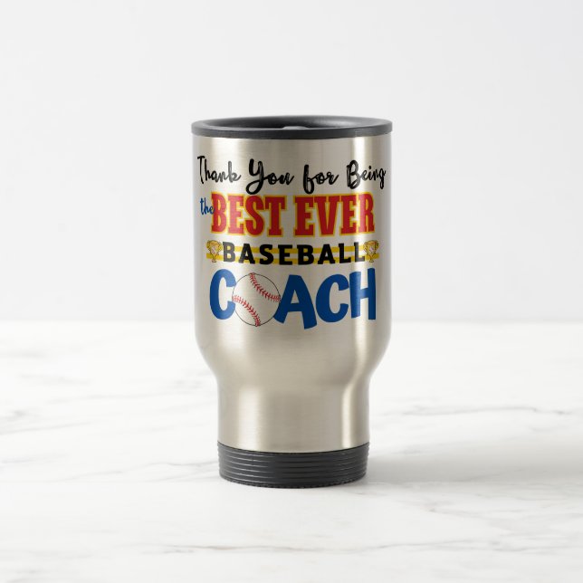 Mug De Voyage Entraîneur de baseball Merci (Centre)