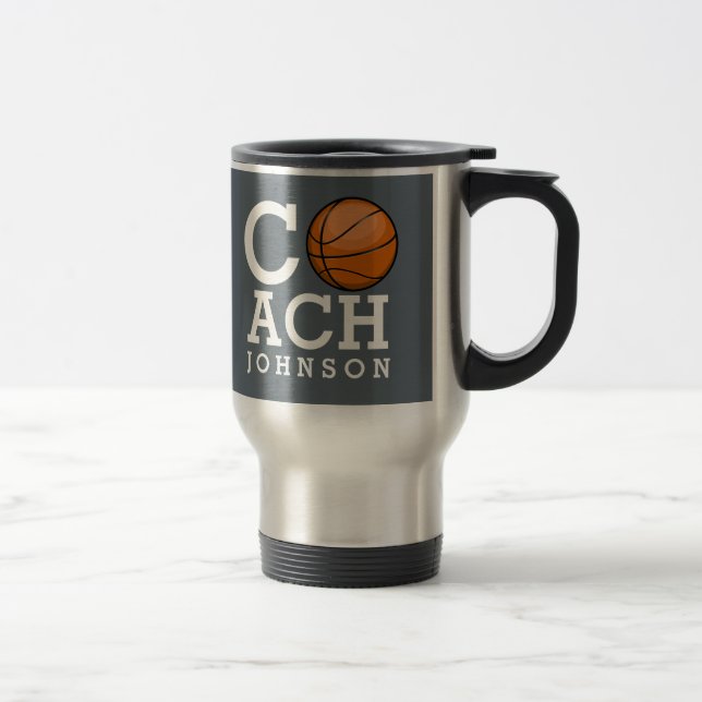 Mug De Voyage Entraîneur de football nommé fait sur commande (Droit)