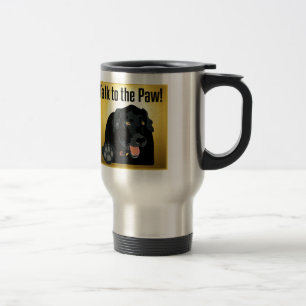 Mug De Voyage Entretien noir de Labrador à la patte !