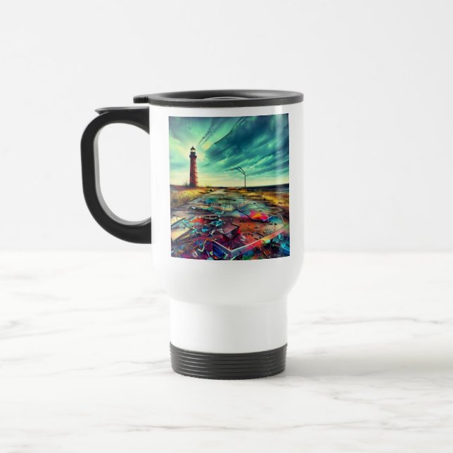 Mug De Voyage Épave de phare abandonné  (Gauche)
