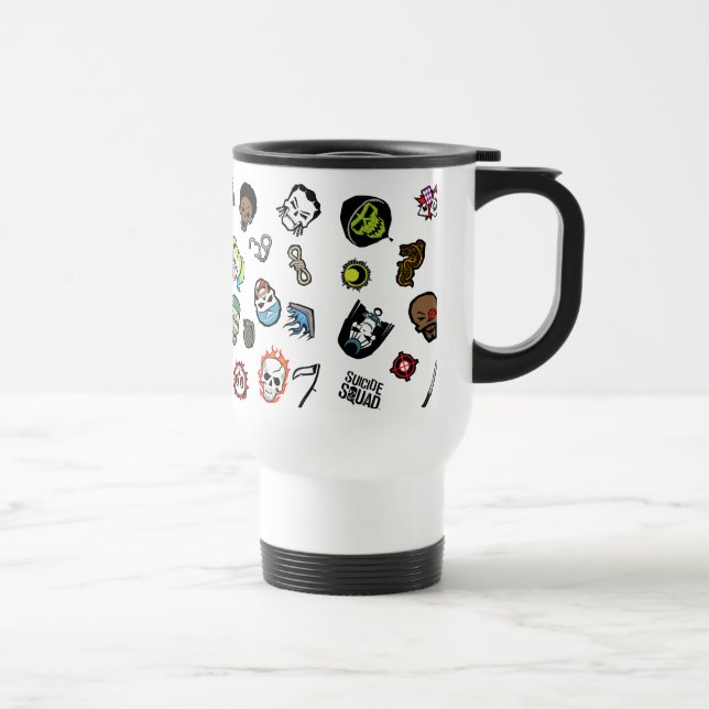 Mug De Voyage Équipe de suicide | Emoji Motif de l'équipe de sui (Droite)