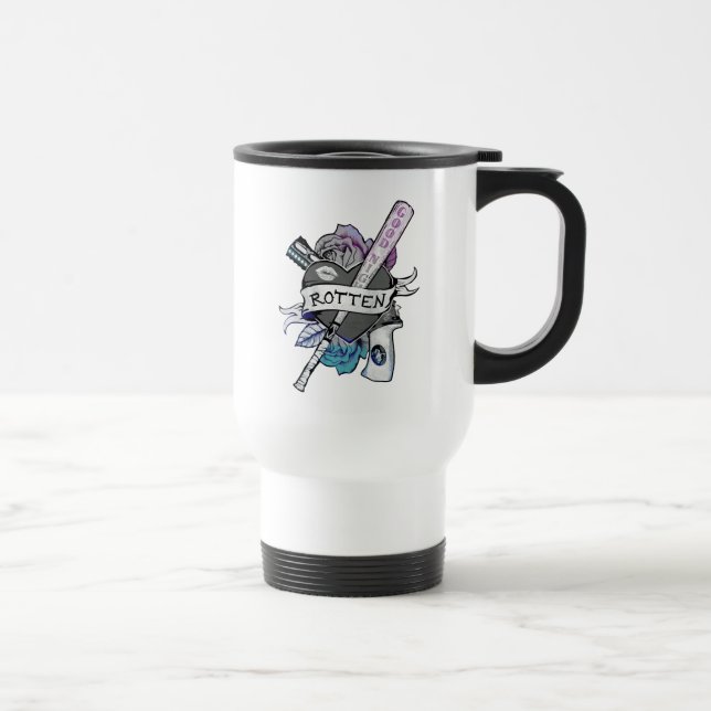 Mug De Voyage Équipe de suicide | Harley Quinn "Rotten" Tattoo A (Droite)