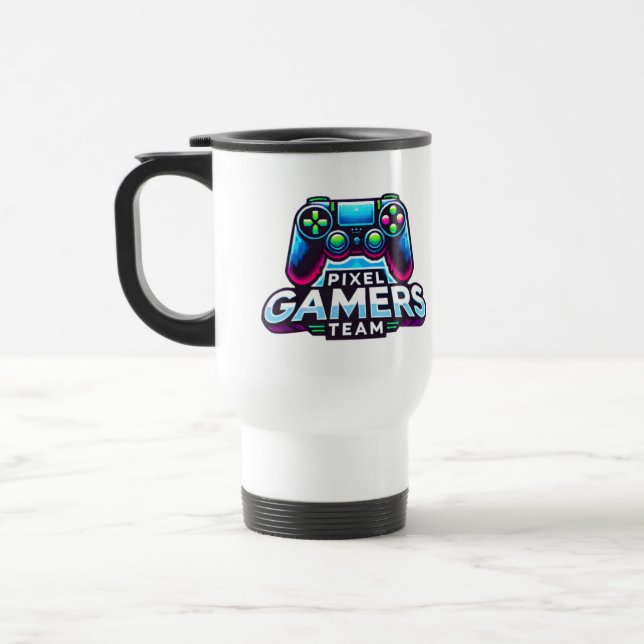 Mug De Voyage Équipe Pixel Gamers - Niveau supérieur (Gauche)