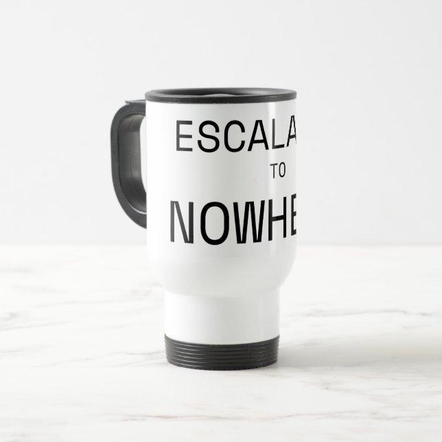 Mug De Voyage Escalade vers Nulle Part Typographie Isolée pour N (Devant gauche)