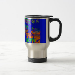 Mug De Voyage Espoir psychédélique des Etats-Unis : Art Blue Uni