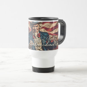 Mug De Voyage Esprit de liberté en rouge, blanc et bleu