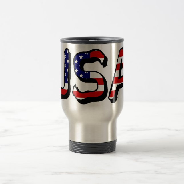 Mug De Voyage États-Unis écrasés sur le drapeau américain (Centre)