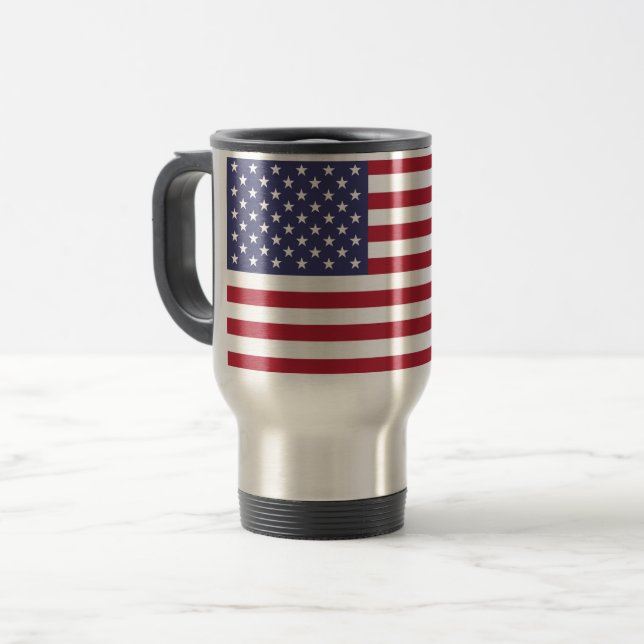 Mug De Voyage États-Unis États-Unis Drapeau Voyage Musique (Devant gauche)