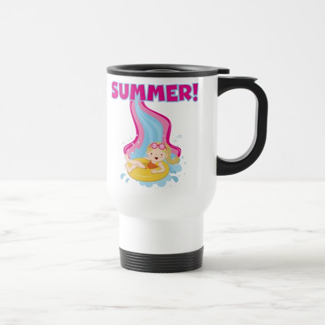 Mug De Voyage Été blond de fille (Droite)