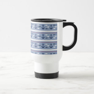 Mug De Voyage Été nautique bleu