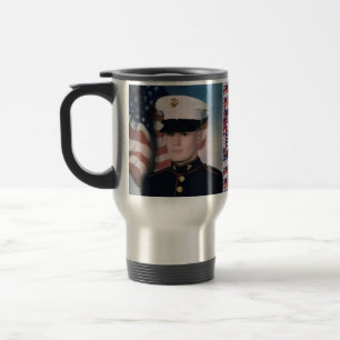Mug De Voyage Étiquette jaune de ruban de KRW - personnaliser