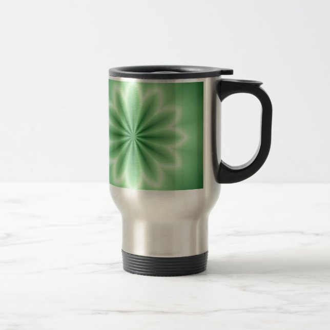 Mug De Voyage Étoile Abstraite verte (Droit)