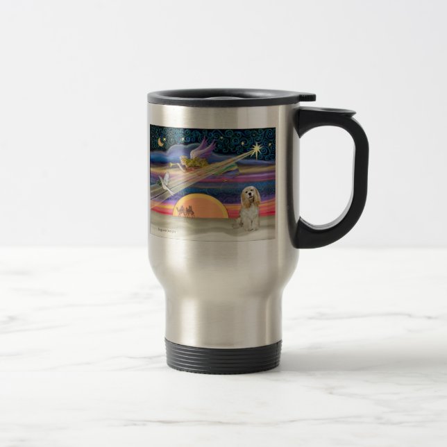 Mug De Voyage Étoile de Noël - Cocker Spaniel (buff) (Droit)