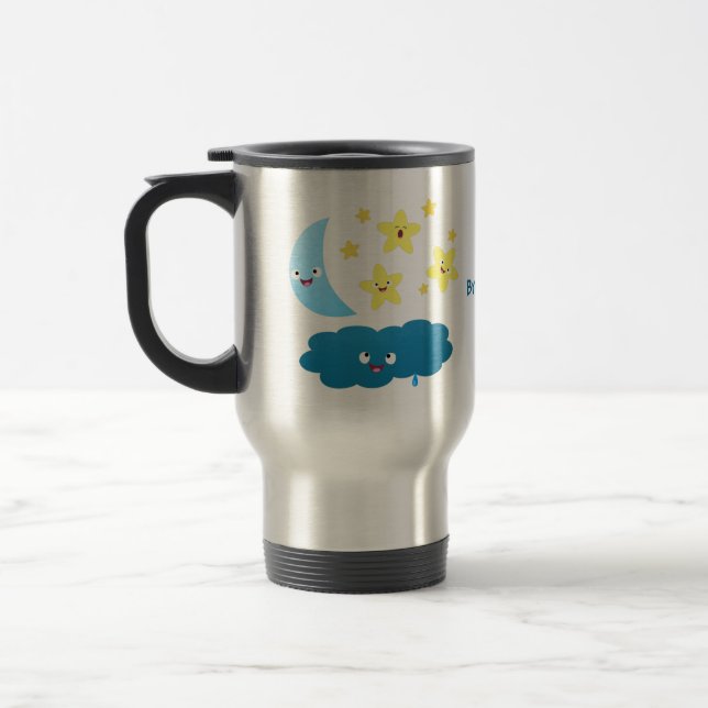 Mug De Voyage Étoiles de chant mignonnes, lune et nuage de dessi (Gauche)