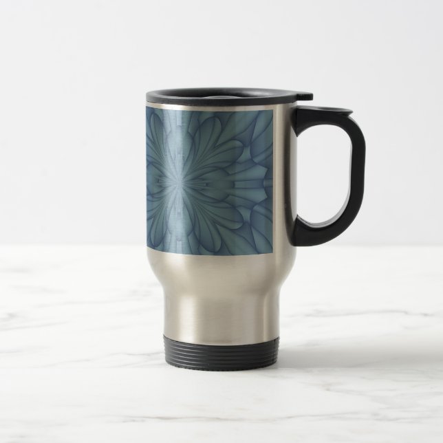 Mug De Voyage Étoiles de Noël bleu doux #2 (Droit)