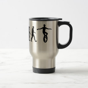 Mug De Voyage Évolution humaine : Montagne Unicycling
