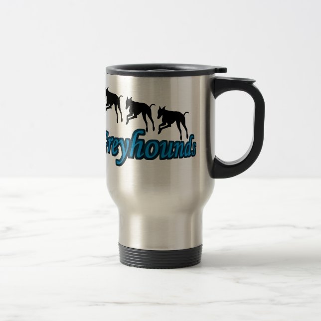 Mug De Voyage Exécution de l'Amoureux des chiens Greyhounds (Droit)