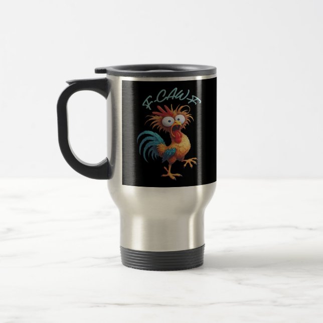 Mug De Voyage F Caw F Funny Chicken Humor Retro Style (Gauche)