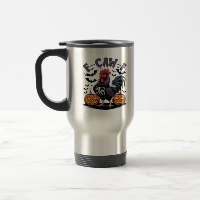 Mug De Voyage F-Caw-F Humour Corbeau Drôle Gothique (Gauche)