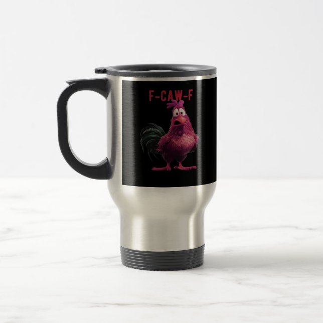 Mug De Voyage F-Caw-F-Poulet Essentiel Esthétique Unique (Gauche)