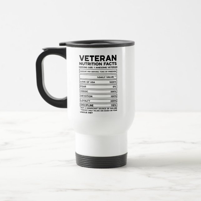 Mug De Voyage Faits nutritionnels anciens | Appréciation militai (Gauche)