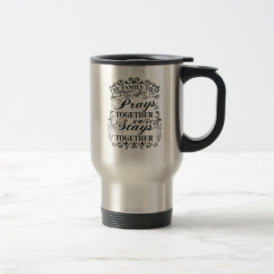 Mug De Voyage Family Prays Together Stays Bible Saying