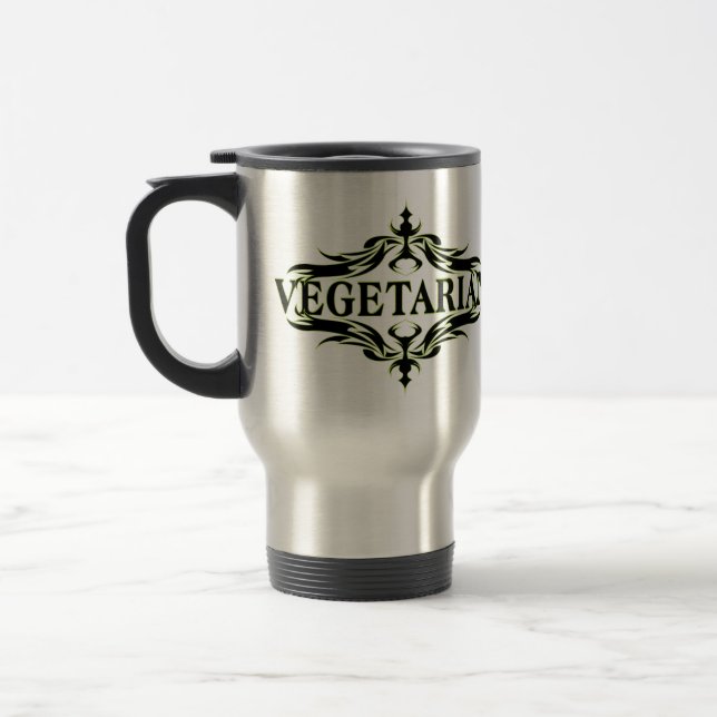 Mug De Voyage Fancy in Black - Végétarien (Gauche)