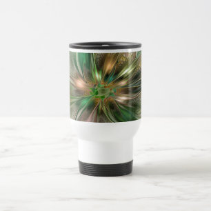 Mug De Voyage Fantaisie Abstraite Moderne Fleur Fractale Colorée