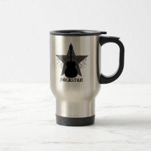 Mug De Voyage Fantastique Guitare Star Étoiles Mug, Noir