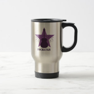 Mug De Voyage Fantastique Guitare Star Étoiles Mug, Violet