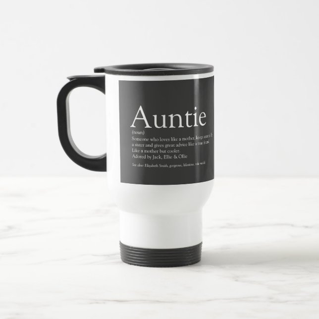 Mug De Voyage Favorite Tante Définition gris moderne (Gauche)