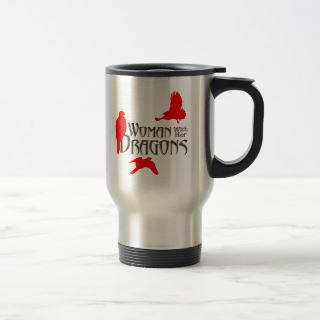 Mug De Voyage Femme avec ses Dragons (Droit)