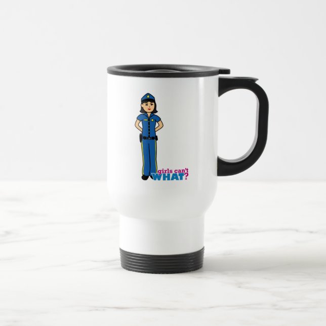 Mug De Voyage Femme de police - Moyen (Droite)