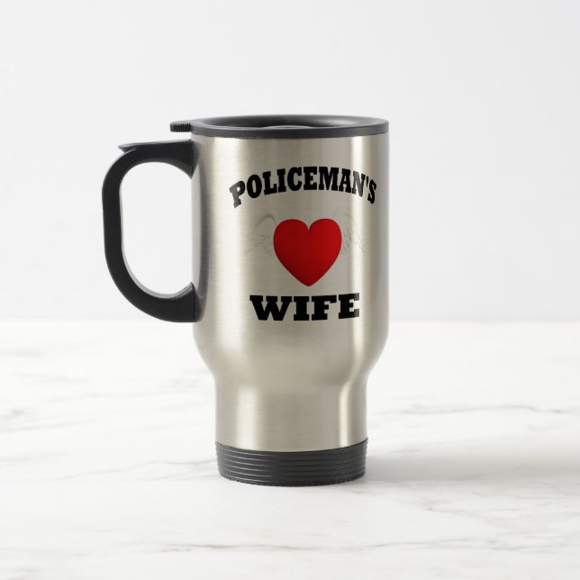 Mug De Voyage Femme du policier (Gauche)