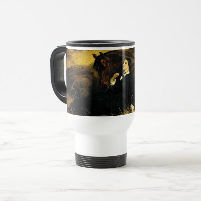 Mug De Voyage Femme et Cheval (Devant gauche)