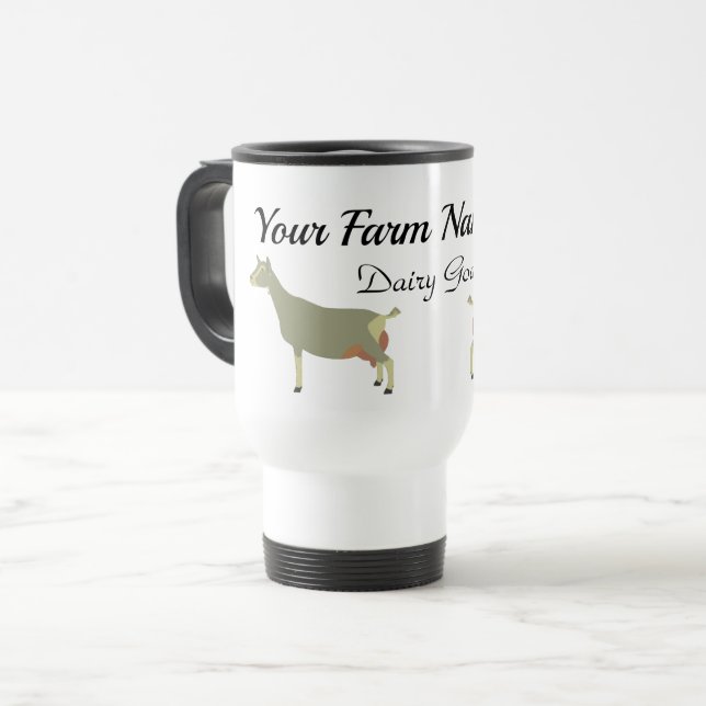 Mug De Voyage Ferme de chèvre laitière de Toggenburg personnalis (Devant gauche)