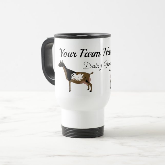 Mug De Voyage Ferme de chèvre laitière nigériane personnalisée (Devant gauche)