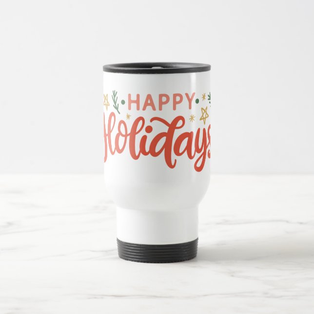 Mug De Voyage Festive Happy Holidays Design (Centre)