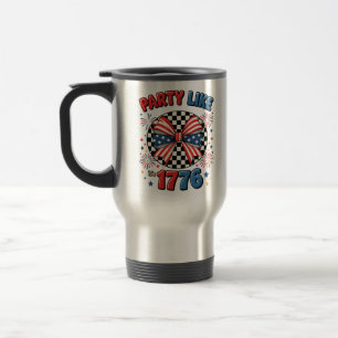 Mug De Voyage Fête comme c'est 1776 - Retro Patriotic Bow