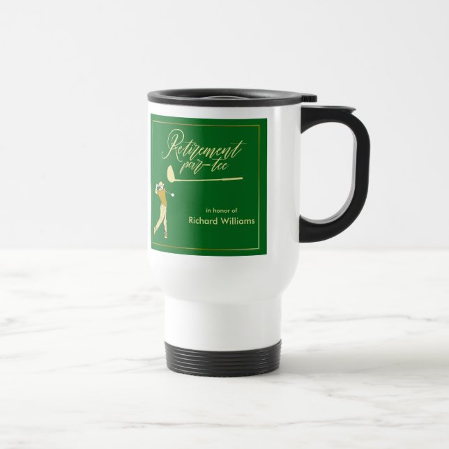 Mug De Voyage Fête de golf de retraite Classique Vert Joueur Dor (Droite)