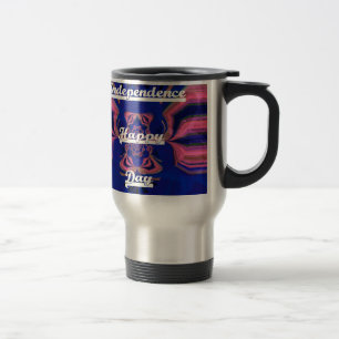 Mug De Voyage Fête de l'Indépendance Abstraite Art