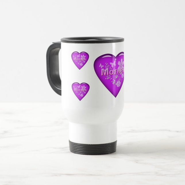 Mug De Voyage Fête des mères Coeur amoureux (Devant gauche)