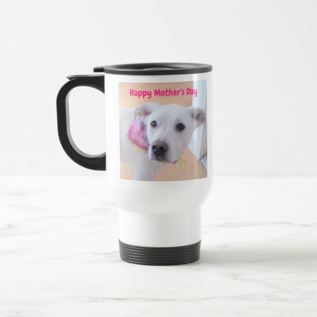 Mug De Voyage Fête des mères mignonne Chien Chien blanc avec vis (Gauche)