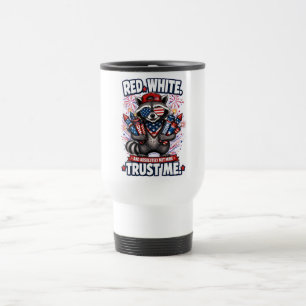Mug de voyage Feu d'artifice Raton laveur 4 juille