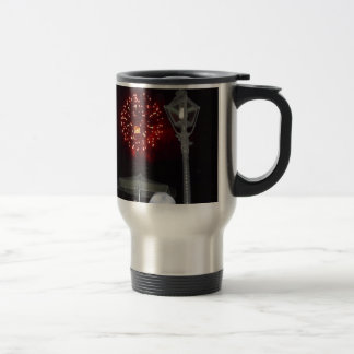Mug De Voyage Feu d'artifice rouge avec image Lamppost