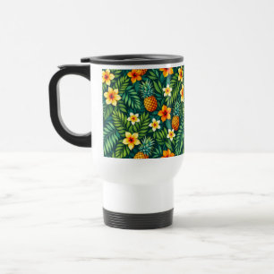 Mug De Voyage Feuilles tropicales et motif ananas