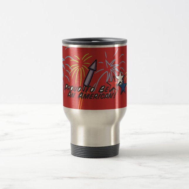 Mug De Voyage Fier Américain - (Centre)
